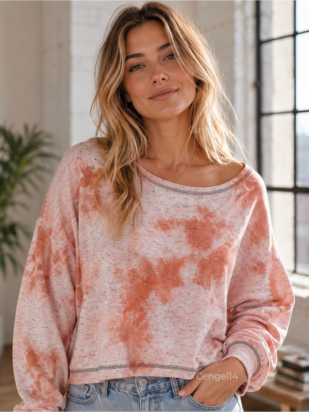 Free People Movement Cropped Relaxed Fit Tie Dye Sweatshirt S